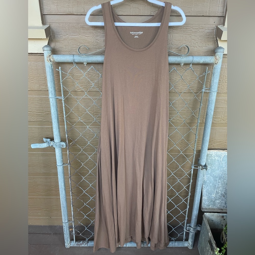 Soft Surroundings Santiago Brown Maxi Dress